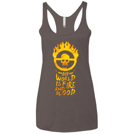 T-Shirts Macchiato / X-Small My World Is Fire Women's Triblend Racerback Tank