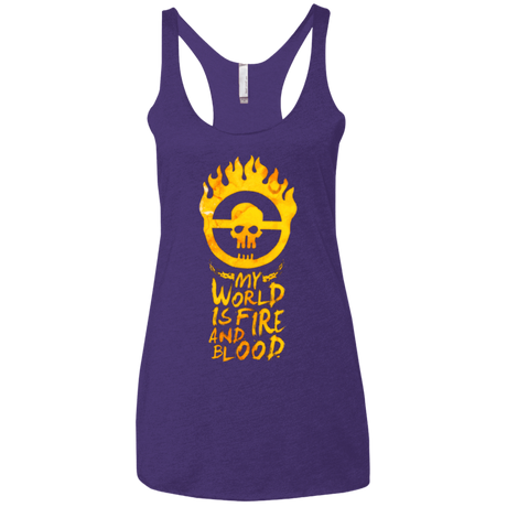 T-Shirts Purple Rush / X-Small My World Is Fire Women's Triblend Racerback Tank