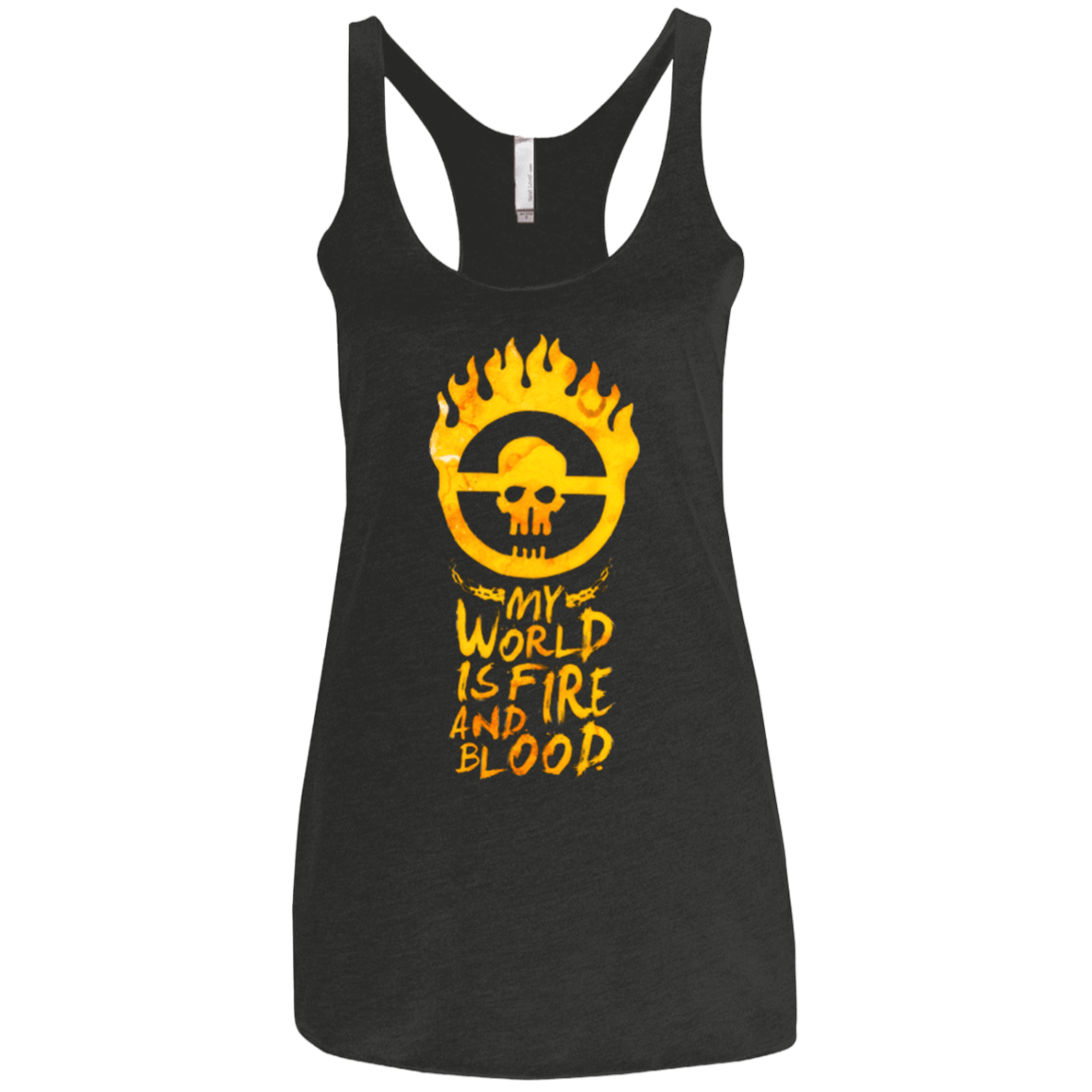 T-Shirts Vintage Black / X-Small My World Is Fire Women's Triblend Racerback Tank