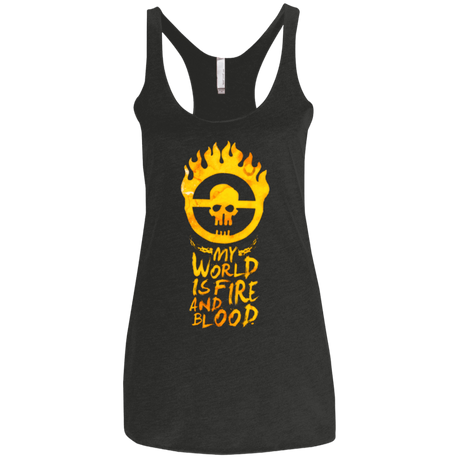 T-Shirts Vintage Black / X-Small My World Is Fire Women's Triblend Racerback Tank