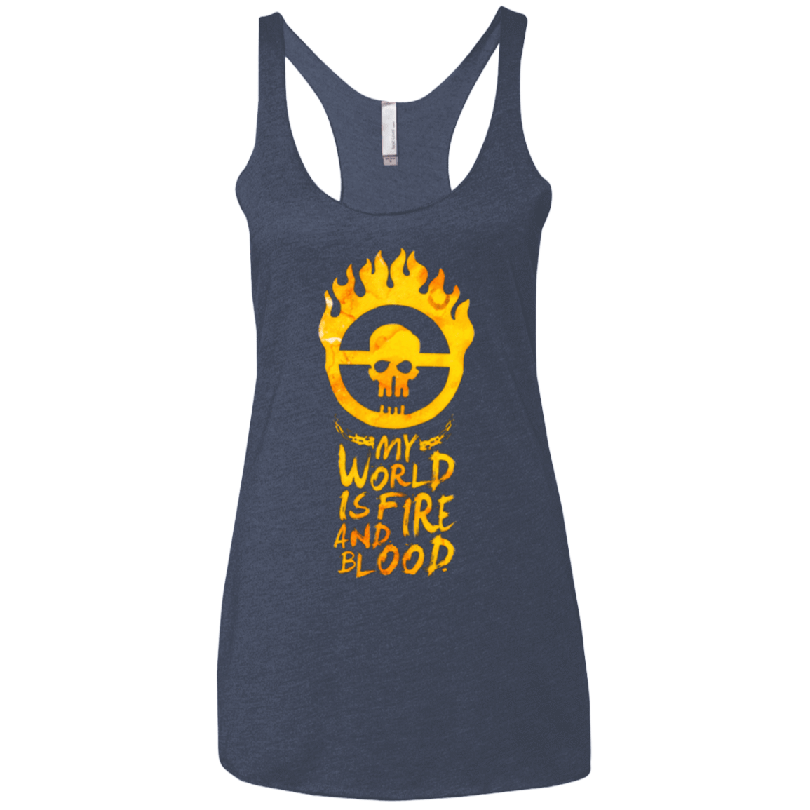 T-Shirts Vintage Navy / X-Small My World Is Fire Women's Triblend Racerback Tank