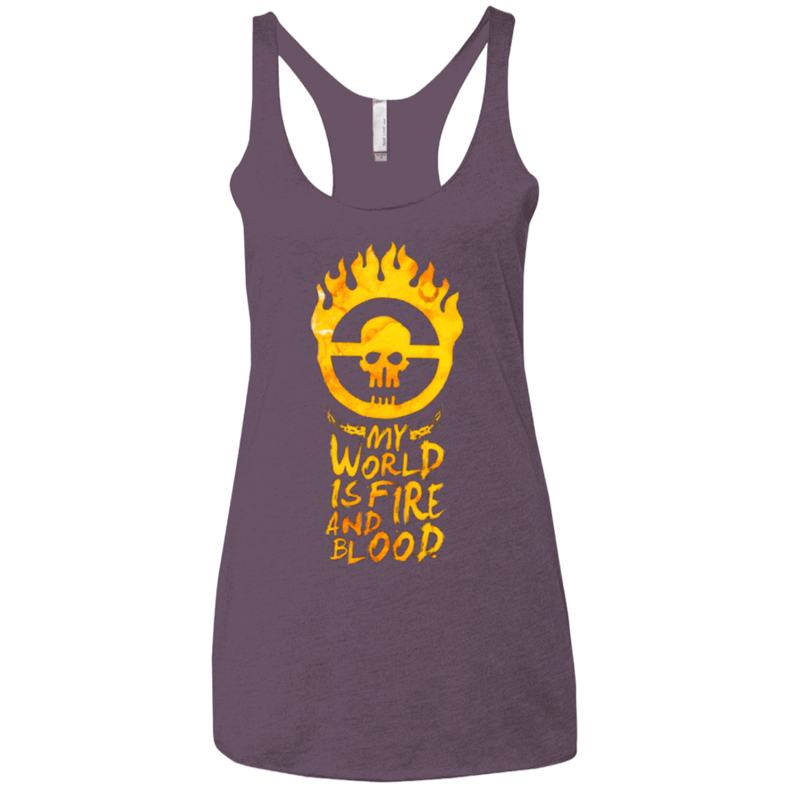 T-Shirts Vintage Purple / X-Small My World Is Fire Women's Triblend Racerback Tank