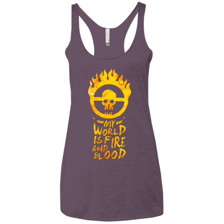 T-Shirts Vintage Purple / X-Small My World Is Fire Women's Triblend Racerback Tank