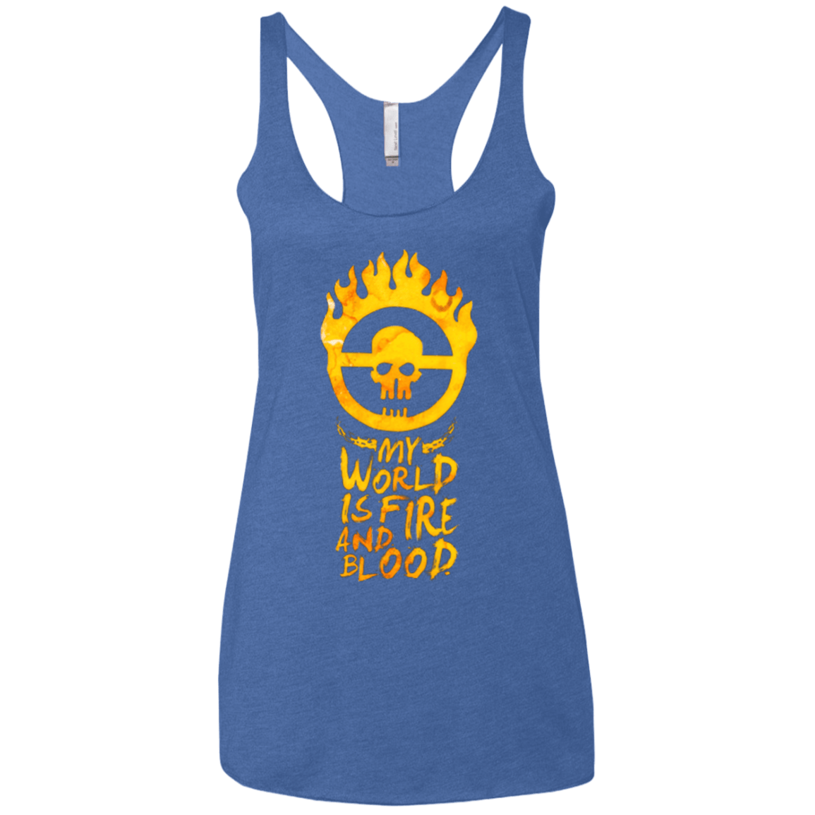 T-Shirts Vintage Royal / X-Small My World Is Fire Women's Triblend Racerback Tank