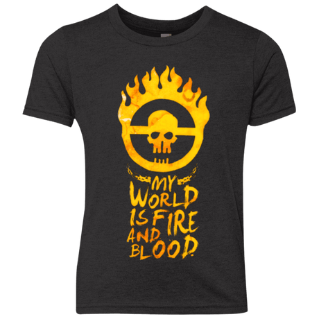 T-Shirts Vintage Black / YXS My World Is Fire Youth Triblend T-Shirt