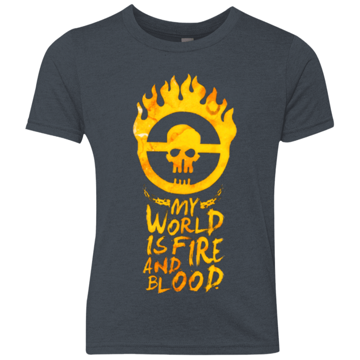 T-Shirts Vintage Navy / YXS My World Is Fire Youth Triblend T-Shirt