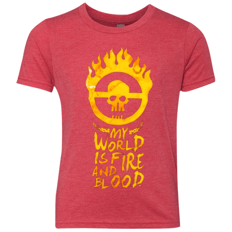 T-Shirts Vintage Red / YXS My World Is Fire Youth Triblend T-Shirt