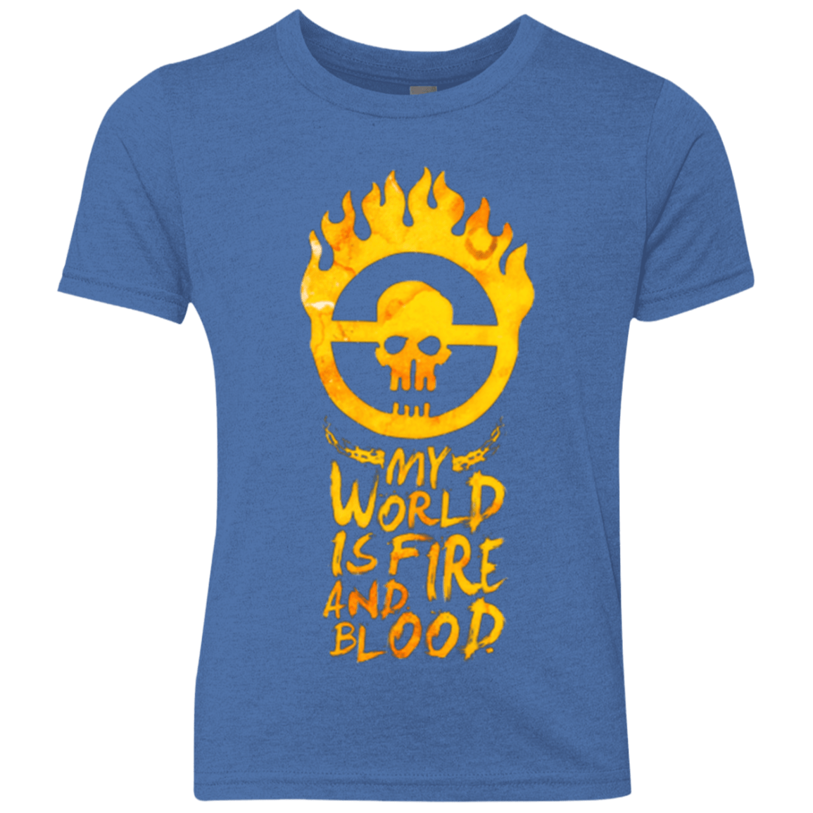 T-Shirts Vintage Royal / YXS My World Is Fire Youth Triblend T-Shirt