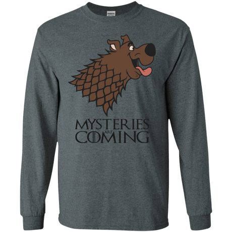 T-Shirts Dark Heather / S Mysteries Are Coming Men's Long Sleeve T-Shirt