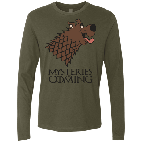 T-Shirts Military Green / S Mysteries Are Coming Men's Premium Long Sleeve