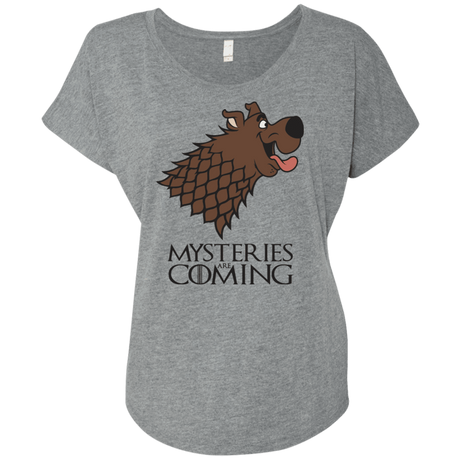 T-Shirts Premium Heather / X-Small Mysteries Are Coming Triblend Dolman Sleeve