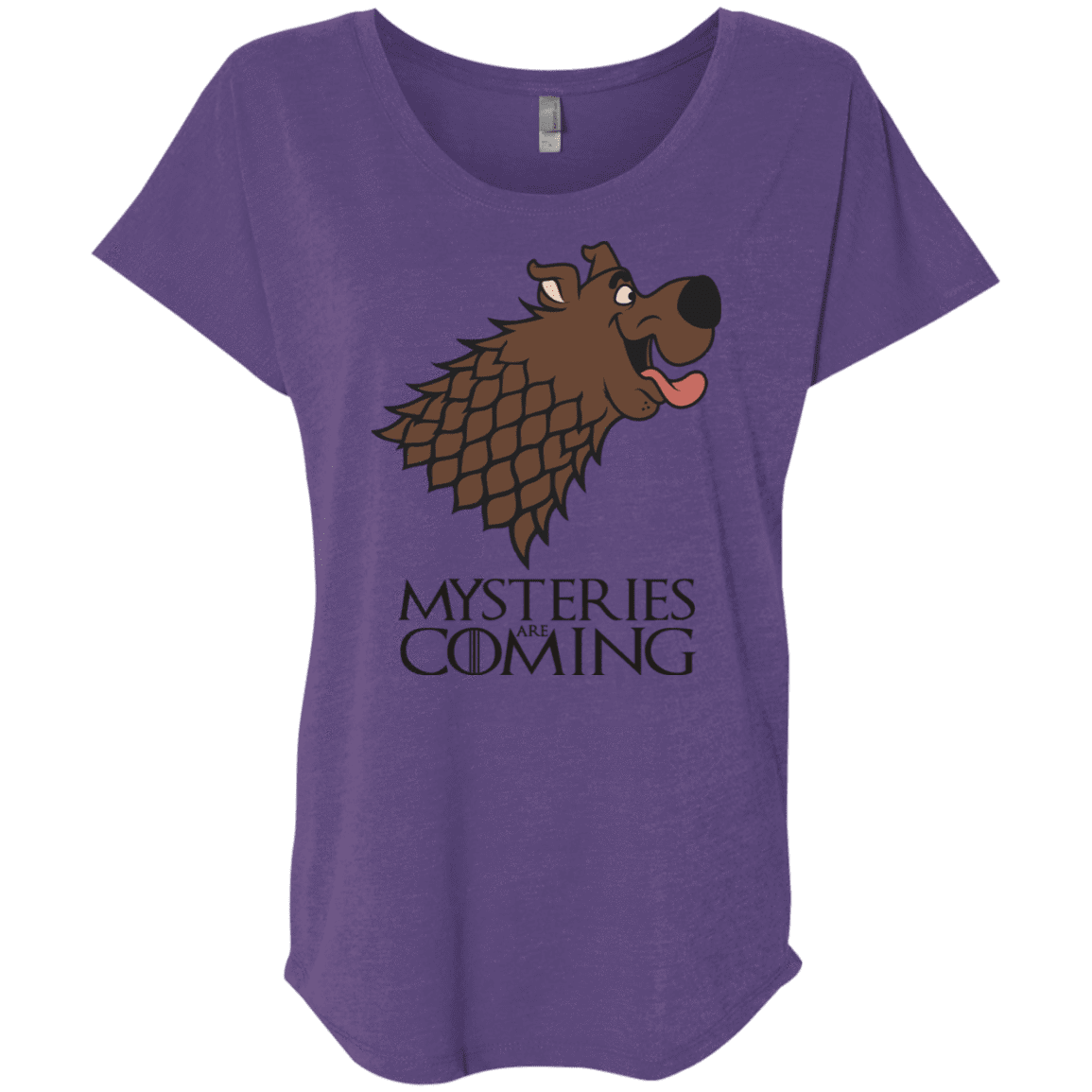 T-Shirts Purple Rush / X-Small Mysteries Are Coming Triblend Dolman Sleeve