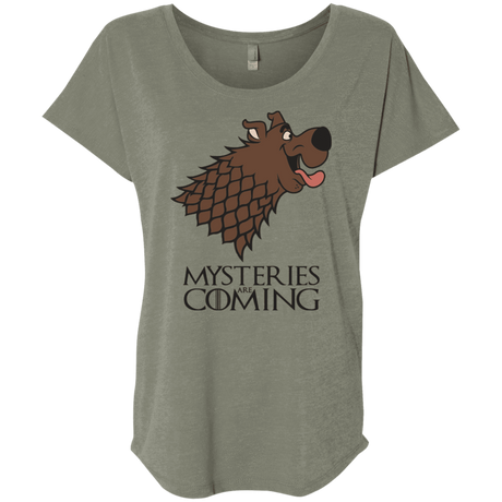 T-Shirts Venetian Grey / X-Small Mysteries Are Coming Triblend Dolman Sleeve