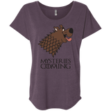 T-Shirts Vintage Purple / X-Small Mysteries Are Coming Triblend Dolman Sleeve