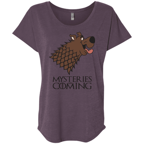 T-Shirts Vintage Purple / X-Small Mysteries Are Coming Triblend Dolman Sleeve