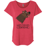 T-Shirts Vintage Red / X-Small Mysteries Are Coming Triblend Dolman Sleeve
