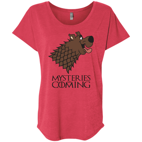 T-Shirts Vintage Red / X-Small Mysteries Are Coming Triblend Dolman Sleeve