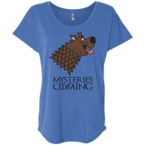 T-Shirts Vintage Royal / X-Small Mysteries Are Coming Triblend Dolman Sleeve