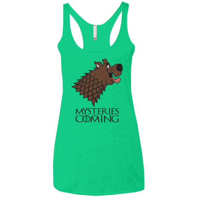 T-Shirts Envy / X-Small Mysteries Are Coming Women's Triblend Racerback Tank