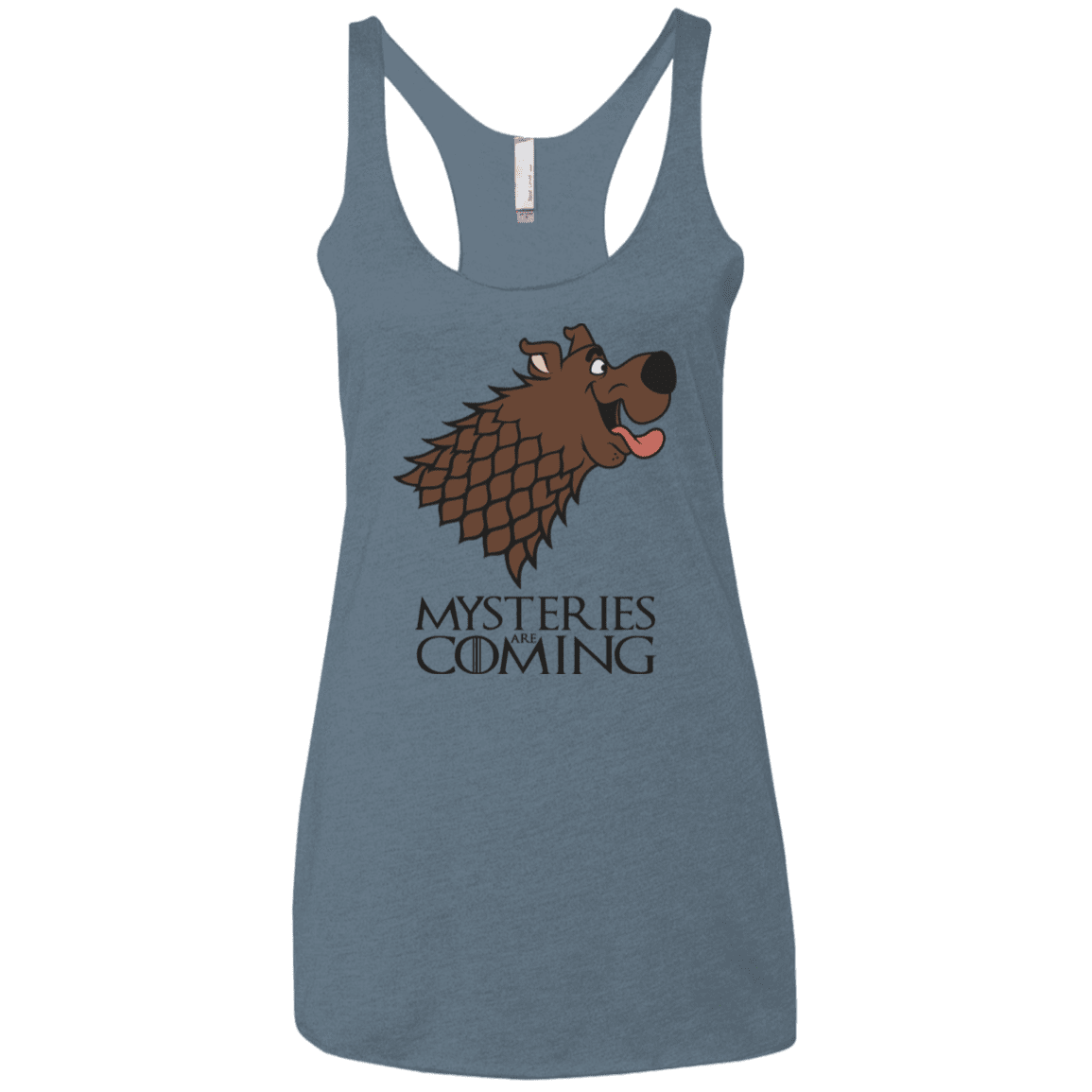 T-Shirts Indigo / X-Small Mysteries Are Coming Women's Triblend Racerback Tank