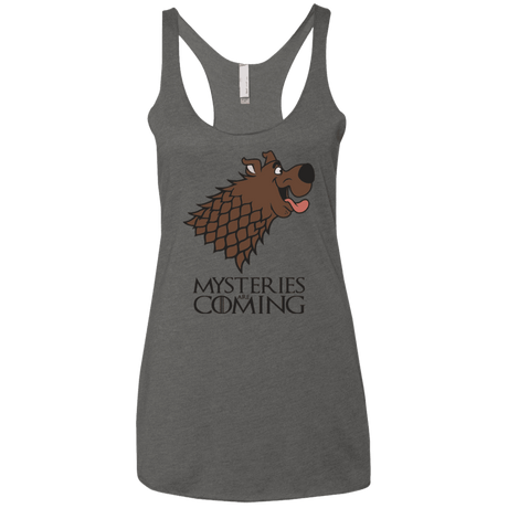 T-Shirts Premium Heather / X-Small Mysteries Are Coming Women's Triblend Racerback Tank