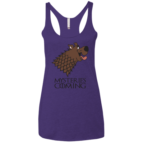T-Shirts Purple Rush / X-Small Mysteries Are Coming Women's Triblend Racerback Tank