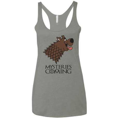 T-Shirts Venetian Grey / X-Small Mysteries Are Coming Women's Triblend Racerback Tank