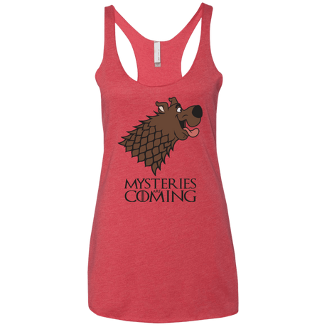 T-Shirts Vintage Red / X-Small Mysteries Are Coming Women's Triblend Racerback Tank