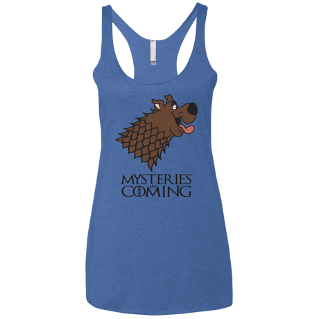 T-Shirts Vintage Royal / X-Small Mysteries Are Coming Women's Triblend Racerback Tank