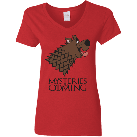 T-Shirts Red / S Mysteries Are Coming Women's V-Neck T-Shirt