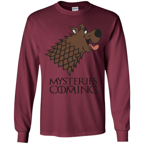 T-Shirts Maroon / YS Mysteries Are Coming Youth Long Sleeve T-Shirt