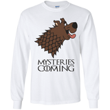 T-Shirts White / YS Mysteries Are Coming Youth Long Sleeve T-Shirt