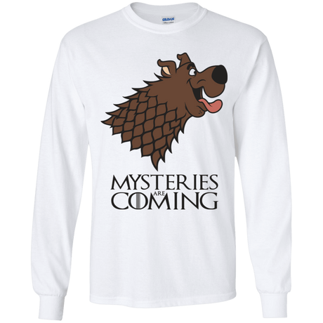 T-Shirts White / YS Mysteries Are Coming Youth Long Sleeve T-Shirt