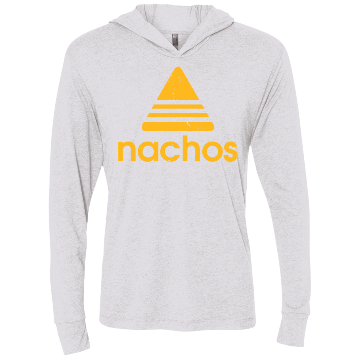 T-Shirts Heather White / X-Small Nachos Triblend Long Sleeve Hoodie Tee