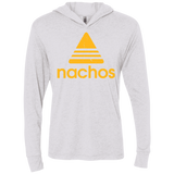 T-Shirts Heather White / X-Small Nachos Triblend Long Sleeve Hoodie Tee