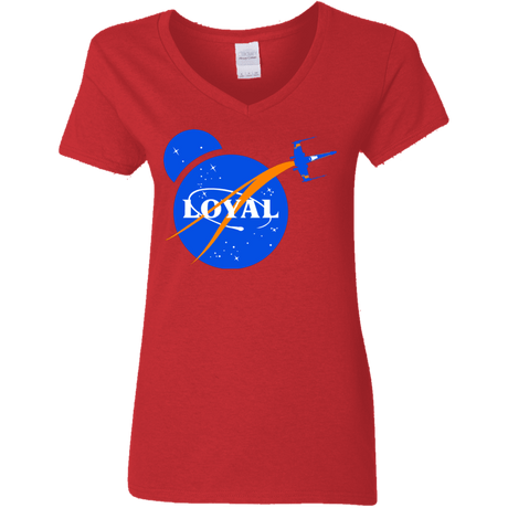 T-Shirts Red / S Nasa Dameron Loyal Women's V-Neck T-Shirt