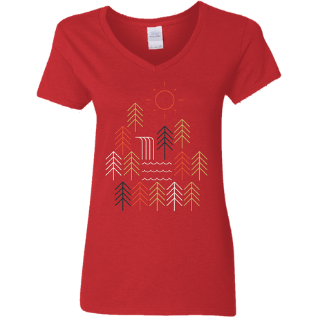 T-Shirts Red / S Nature Timestee Women's V-Neck T-Shirt