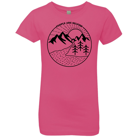 T-Shirts Hot Pink / YXS Nature vs. People Girls Premium T-Shirt