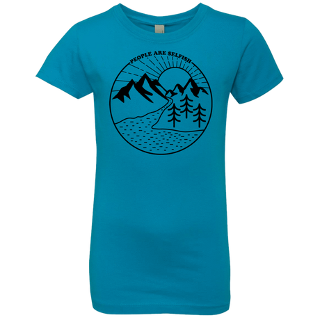 T-Shirts Turquoise / YXS Nature vs. People Girls Premium T-Shirt
