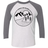 T-Shirts Heather White/Premium Heather / X-Small Nature vs. People Men's Triblend 3/4 Sleeve
