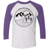 T-Shirts Heather White/Purple Rush / X-Small Nature vs. People Men's Triblend 3/4 Sleeve