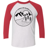 T-Shirts Heather White/Vintage Red / X-Small Nature vs. People Men's Triblend 3/4 Sleeve