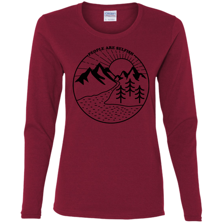 T-Shirts Cardinal / S Nature vs. People Women's Long Sleeve T-Shirt