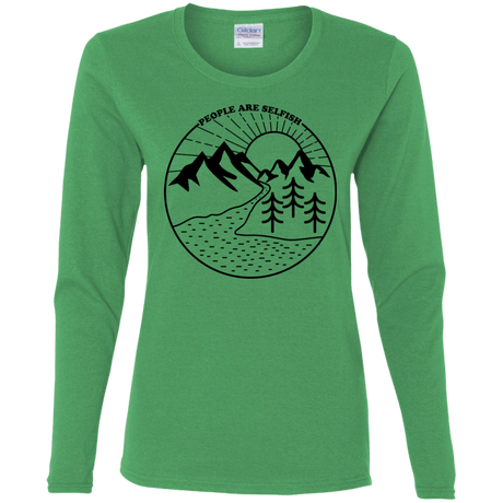 T-Shirts Irish Green / S Nature vs. People Women's Long Sleeve T-Shirt