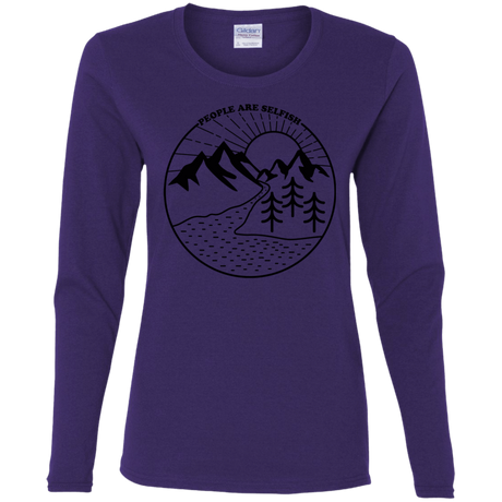 T-Shirts Purple / S Nature vs. People Women's Long Sleeve T-Shirt