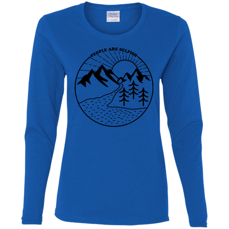 T-Shirts Royal / S Nature vs. People Women's Long Sleeve T-Shirt