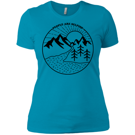T-Shirts Turquoise / X-Small Nature vs. People Women's Premium T-Shirt