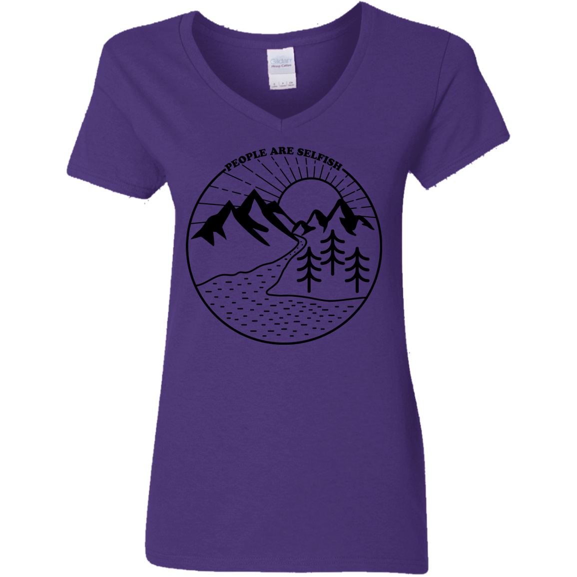 T-Shirts Purple / S Nature vs. People Women's V-Neck T-Shirt