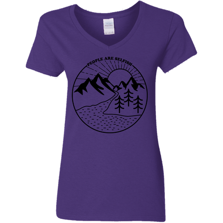 T-Shirts Purple / S Nature vs. People Women's V-Neck T-Shirt