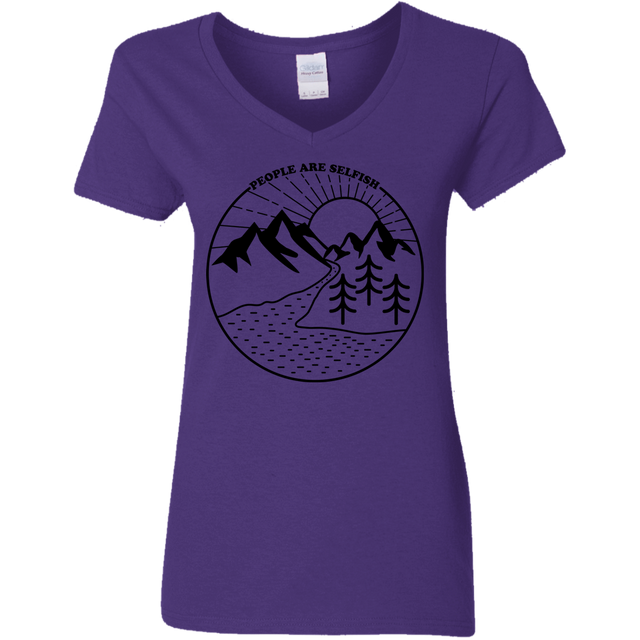 T-Shirts Purple / S Nature vs. People Women's V-Neck T-Shirt